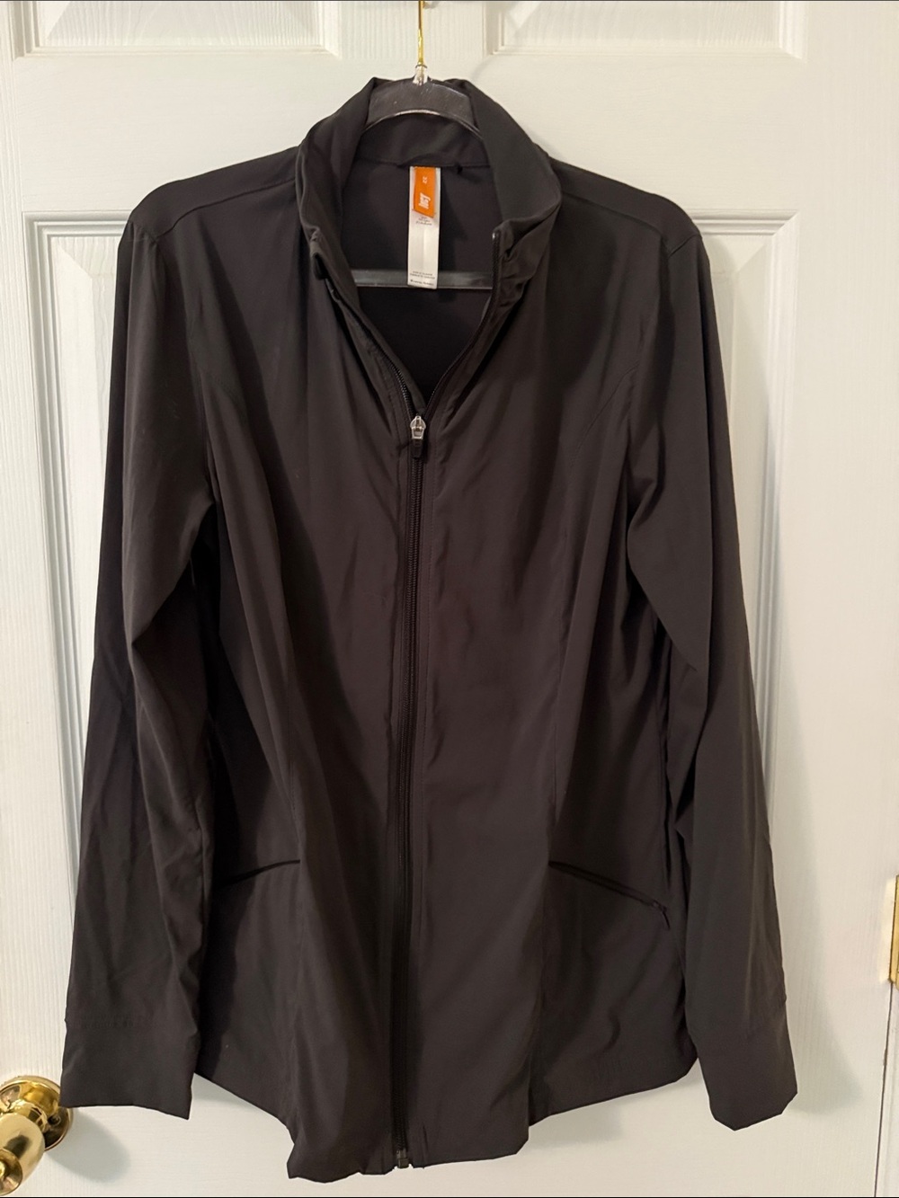 Lucy Black Zip-Front Lightweight Stretch Jacket